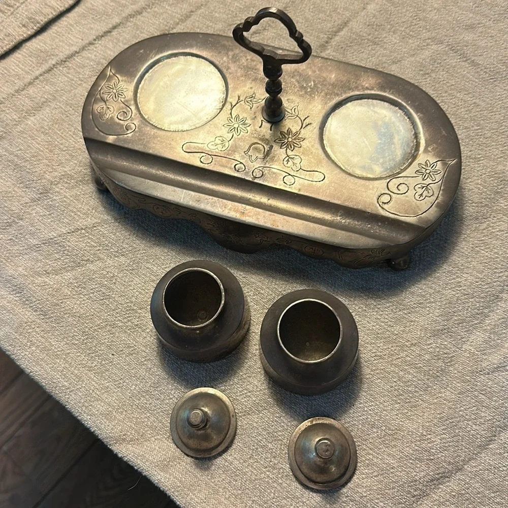 Vintage Brass Inkwell from India 🇮🇳